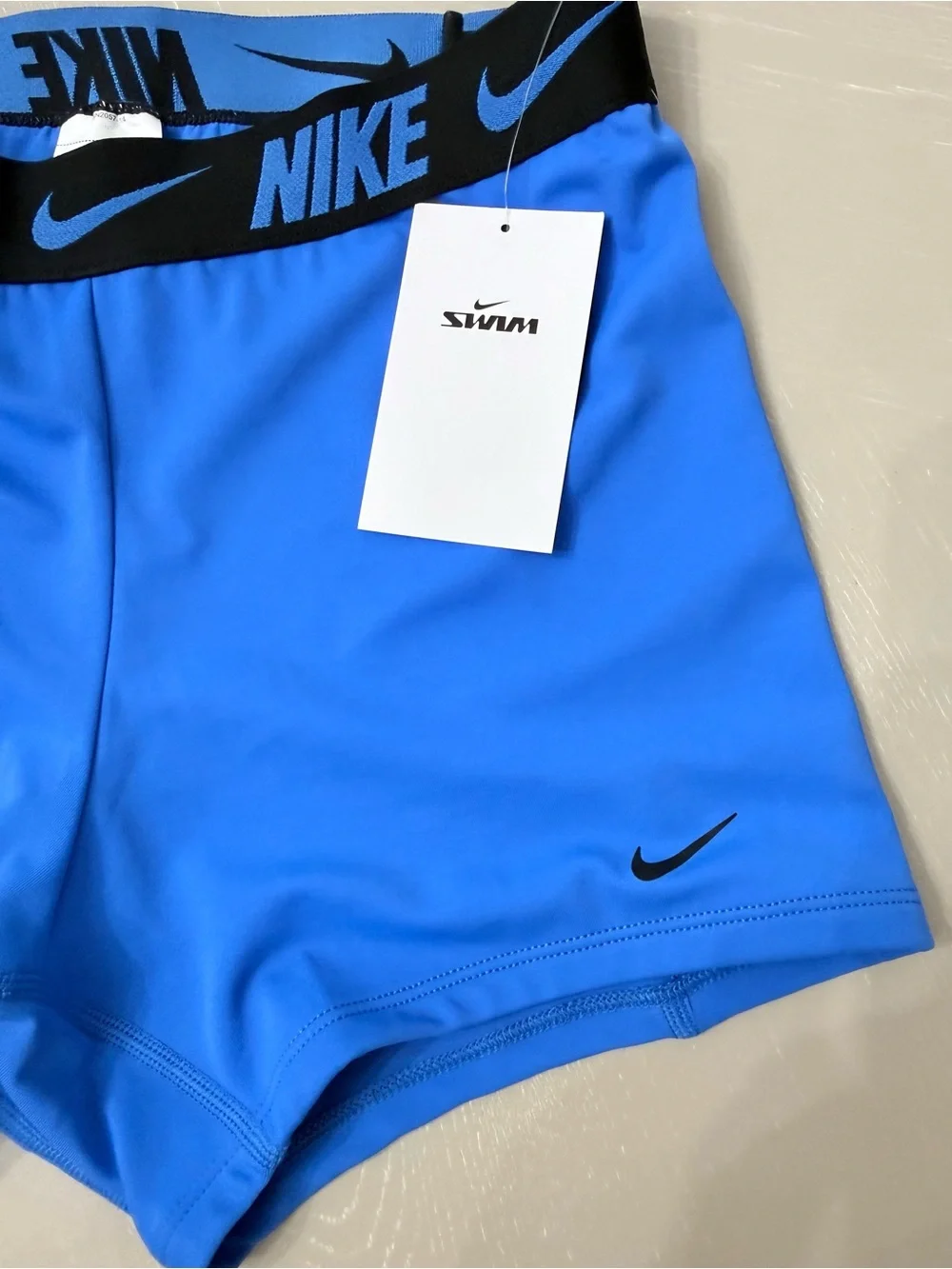 Nike Royal Blue athletic short with Black Logo Waistband